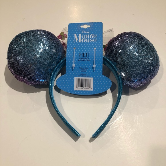 Minnie Mouse headband sequins Ombre blue&Purple - Picture 3 of 5